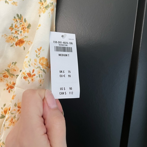 Abercrombie silk material cream floral dress - Picture 4 of 6